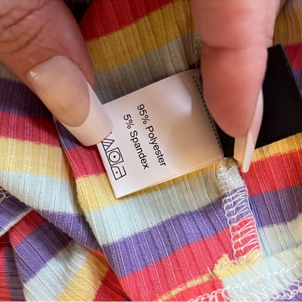 Cute Colorful Striped Front Knot Tank Top - Picture 2 of 4